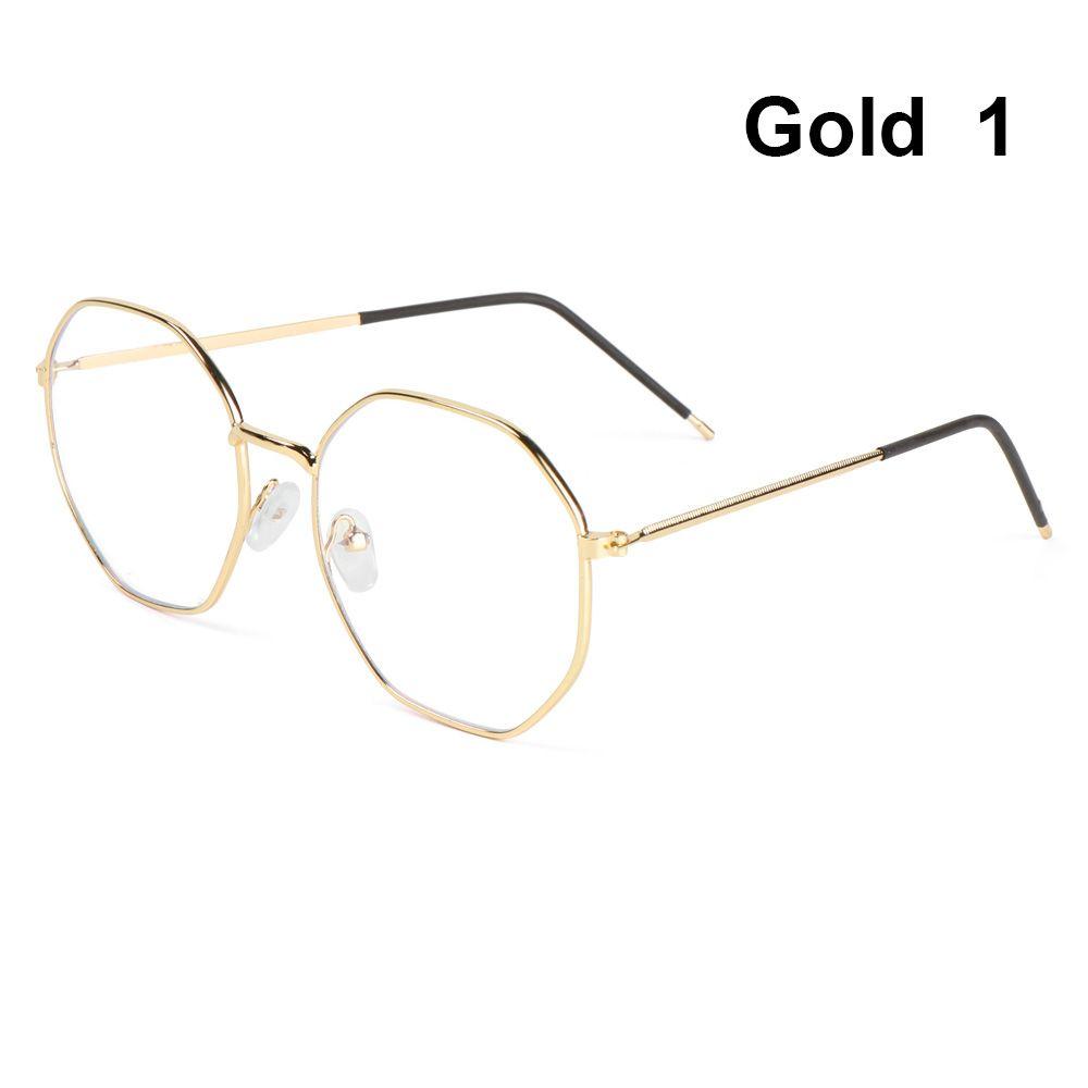 Computer Portable Polygon Anti-Blue Light Eyeglasses Ultra Light Frame Eye Protection Metal Glasses