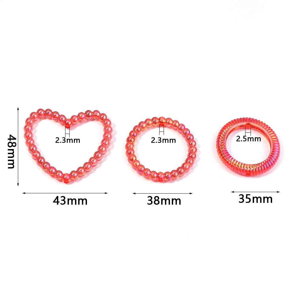 20pcs/lot Colored Heart Round Hollow Beads Loose Spacer Acrylic Beads For Jewelry Making DIY Charms Bracelet Earring Accessories