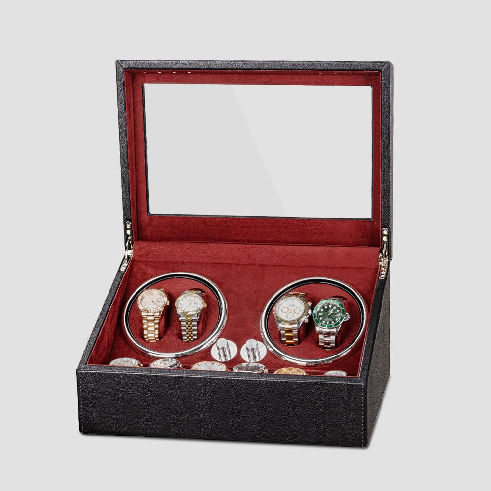 Электрическая шкатулка для подзавода часов со светодиодной подсветкой - коробка для хранения 4+6 часов