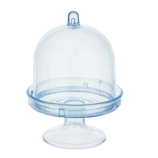Мини-подставка для торта из пластика с купольной крышкой, прозрачная подставка для десертов и кексов, тарелка для шоколадных конфет, для дня рождения, праздника, детского душа, чаепития