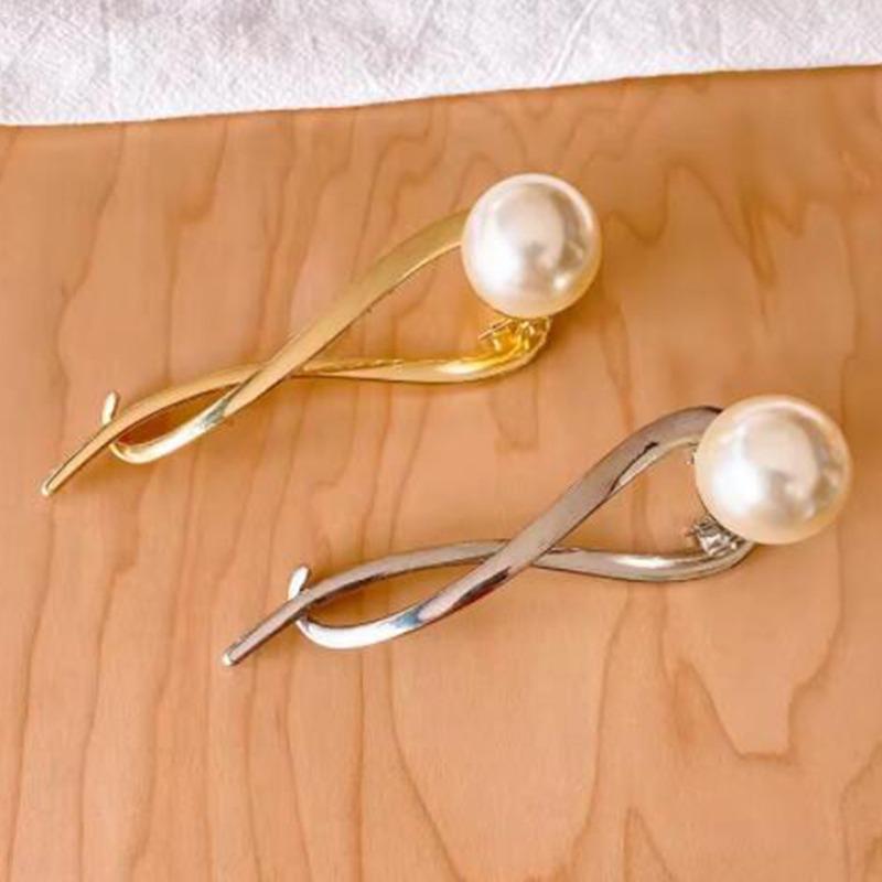 Корейские металлические заколки для волос с жемчугом, шпильки, модные, милые, изысканные, для причесок, заколки-автоматы, зажимы, головные уборы, женские аксессуары для одежды