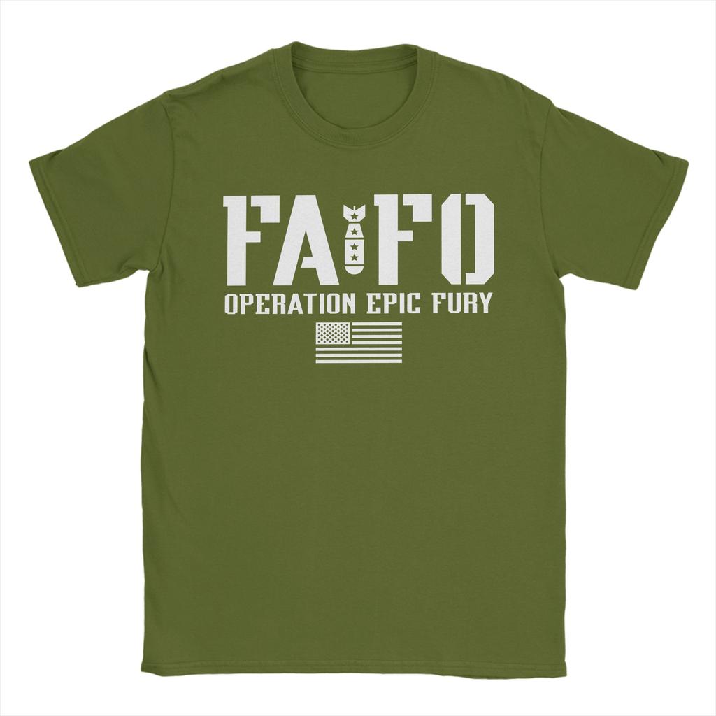 Футболка мужская Operation Epic Fury FAFO Винтажные футболки Летние с круглым вырезом Хип-хоп Футболки Дизайн Большие размеры Топы