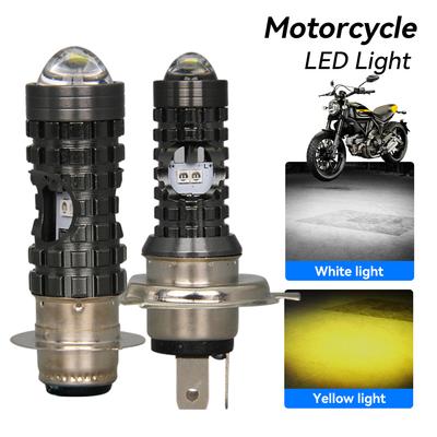 Фара для мотоцикла LED H4 Hi/Low P15D Белый Желтый Двухцветный Фара Проектор Линза Лампа Мотор Фары Дневного Света DRL Передняя Лампа
