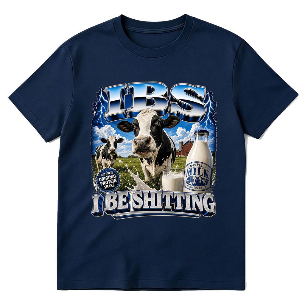 I Be Shitting Funny Cow Graphic Tshirts Unisex Unisex Fashion Vintage Tshirt 100 Cotton Short Sleeve Oversized T Shirt Streetwear
