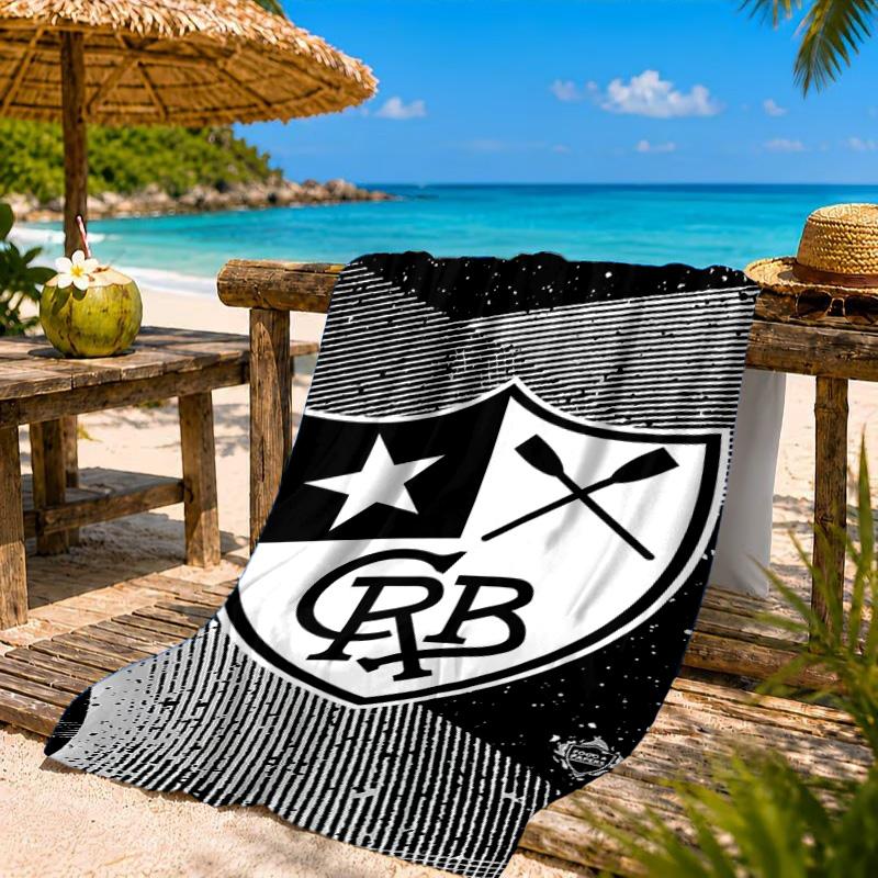 Shield With Star Emblem Printed Microfiber Beach Towel, Soft And Absorbent, Quick-Dry, Ideal for Summer Travel, Beach Essential, Swimming Pool