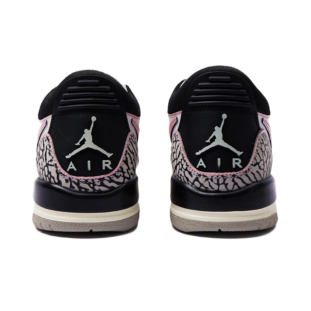 Jordan Legacy 312 Cushioning Waterproof Low top Vintage Basketball Shoes Women's Black White Pink CD9054-101(Team15-)