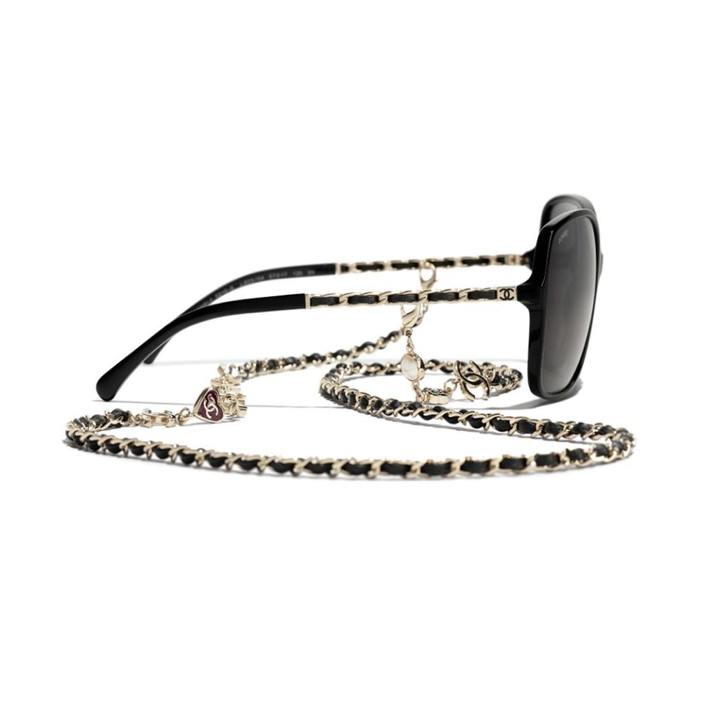 Chanel Logo Irregular Frame Sunglasses Unisex sunglasses Black Q-C622/S4,A40911-X06074-S2214