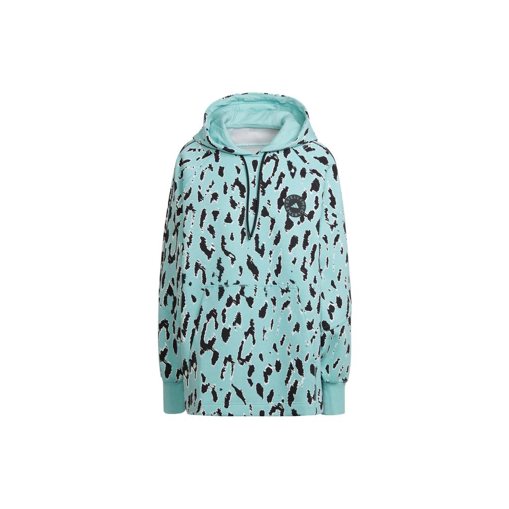 Adidas X Stella McCartney Printed Hooded Sweatshirt Women Hoodies Aqua-Green HA8909