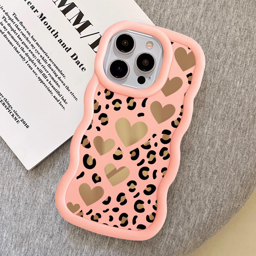 Чехол для iPhone 8 14 16 Pro Max 12 15 Plus 11 13 17 Air XR Мягкий чехол для телефона Леопардовая Любовь Звезда