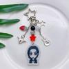 Y2K Nana Hachi Keychains Cartoon Strawberry Bass Beaded Keyring Girly  Key Ring Bag Pendant Camera Charms Girl Gifts