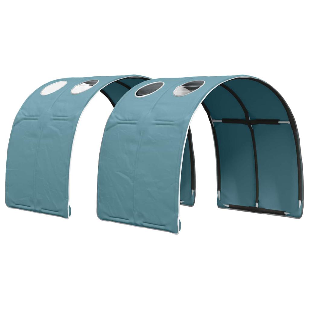 Bed Frame with Tunnel 3 pcs White and Light Blue Particleboard