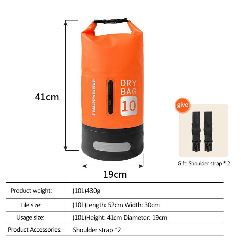 Waterproof Dry Bag 10L/20L Large-Capacity Bucket Bag with Shoulder Straps Lightweight Backpack for Rafting Swimming Kayaking