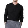 Men's Waffle Knit Long Sleeve Henley Shirt 4 Button Placket Crew Neck Thermal Casual Top