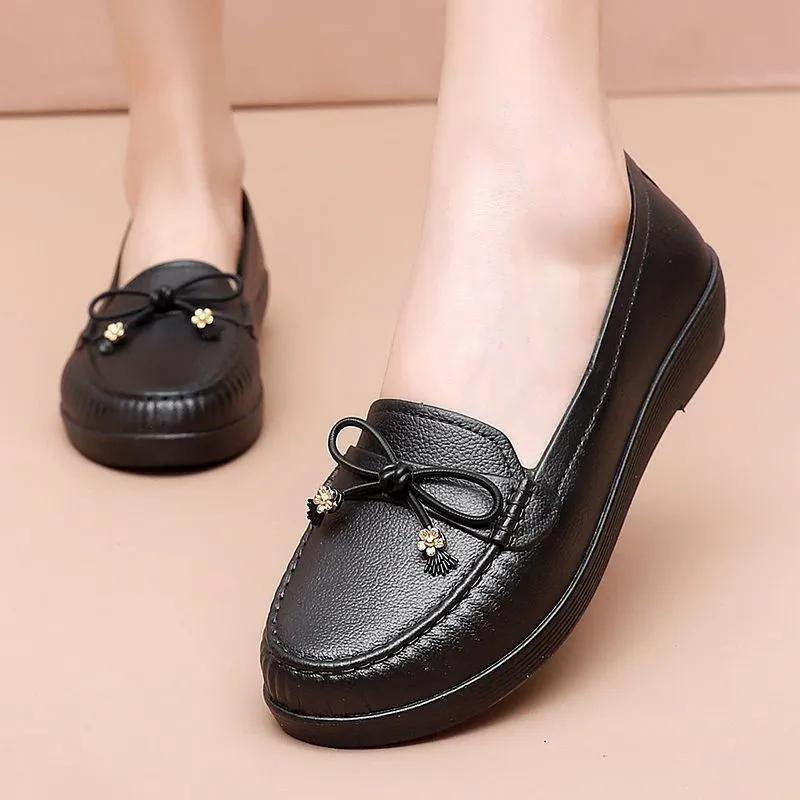 WTEMPO ПВХ водонепроницаемые нескользящие мягкие толстые каблуки рабочие туфли женские большие размеры однотонные повседневные банты одинарные туфли