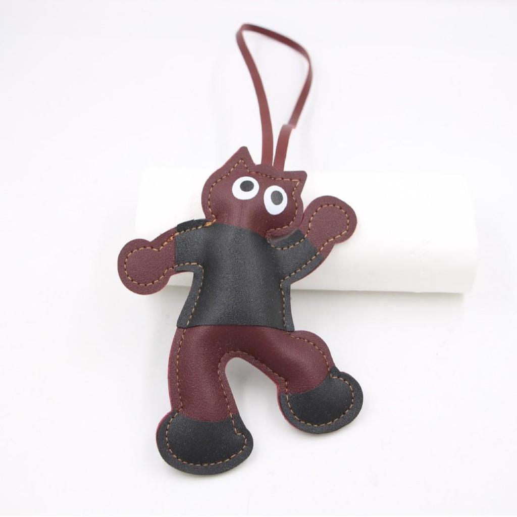 Кожаная мультяшная кукла парная сумка и подвеска для багажа аксессуары