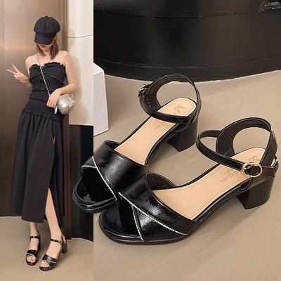 Женские летние сандалии на толстом каблуке, женские сандалии на среднем каблуке, ремешок с пряжкой, удобная мягкая подошва, сандалии для мамы