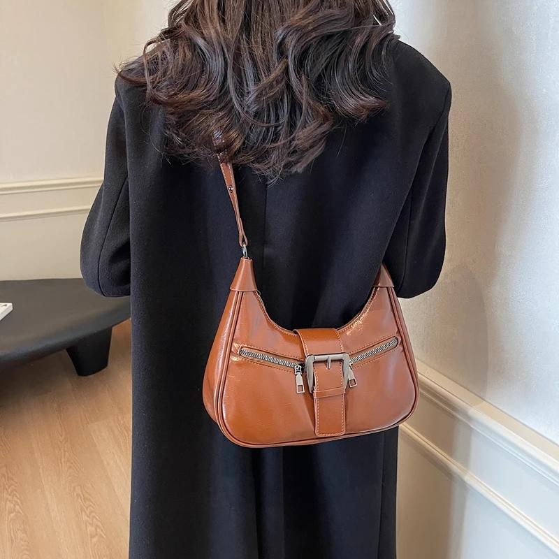 2024 Зимний поясной дизайн Y2K ретро-дизайн маленькая сумка через плечо из искусственной кожи женские модные сумки новая трендовая сумка через плечо