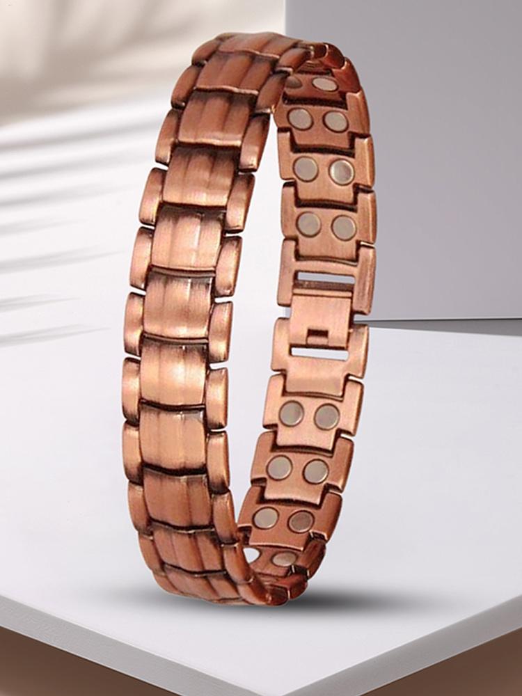 Магнитные браслеты для мужчин Браслет из чистой меди Магнитный браслет Ювелирные изделия Ювелирные аксессуары для бега Спорт Зал Отцы На открытом воздухе