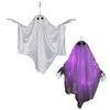 Halloween Decoration Realistic 5 FT Hanging Swing Ghost Decor with String Lights Spooky Cute Ghosts for Front Porch Yard