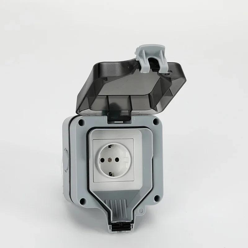 IP66 водонепроницаемая зарядная розетка ЕС водонепроницаемая брызгозащищенная наружная международная универсальная розетка, Южная Африка 15A розетка