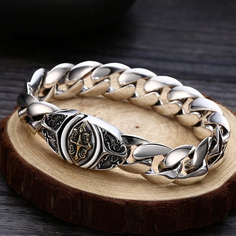 JMXD-Высококачественный мужской персонализированный панк-простой глянцевый браслет на танк, хипстерский хип-хоп серебряная цепочка в подарок