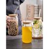 500ml Glass Cup With Lid and Straw Transparent Bubble Tea Cup Juice Glass Beer Can Milk Mocha Cups Breakfast Mug Drinkware