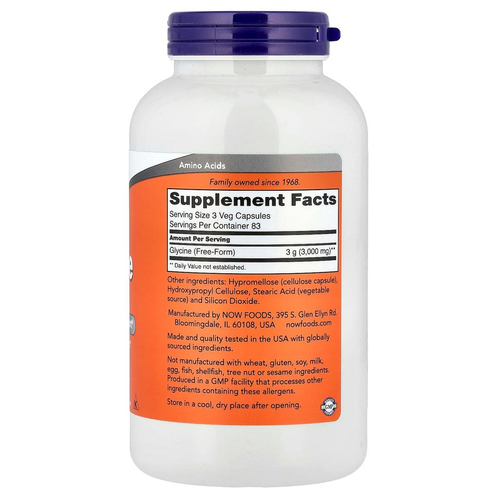 Glycine, Veggie Capsules 250 (1,000Mg Per Capsule)