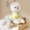 Cute Puppy Dog Contrasting Color Knitted Thin Cardigan Spring Small and Medium-sized Dog Cat Bipod Pet Teddy Clothes