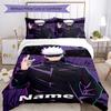 3pcs Custom Name Jujutsu Kaisen Bedding Set Duvet Cover Closure Includes 1 Duvet Cover & 2 Pillowcases, Soft and Comfortable for All Seasons.