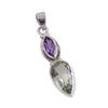 Натуральный аметист, аметистовый драгоценный камень, подарочный кулон из стерлингового серебра 925 пробы 1,75 дюйма s6U80