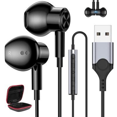 MACLE USB Проводные Наушники с Микрофоном для Магнитных Звонков Звук HIFI Громкость Совместимы с USB Surface и Включают Хранение Черный ПК/Компьютер, Дизайн,