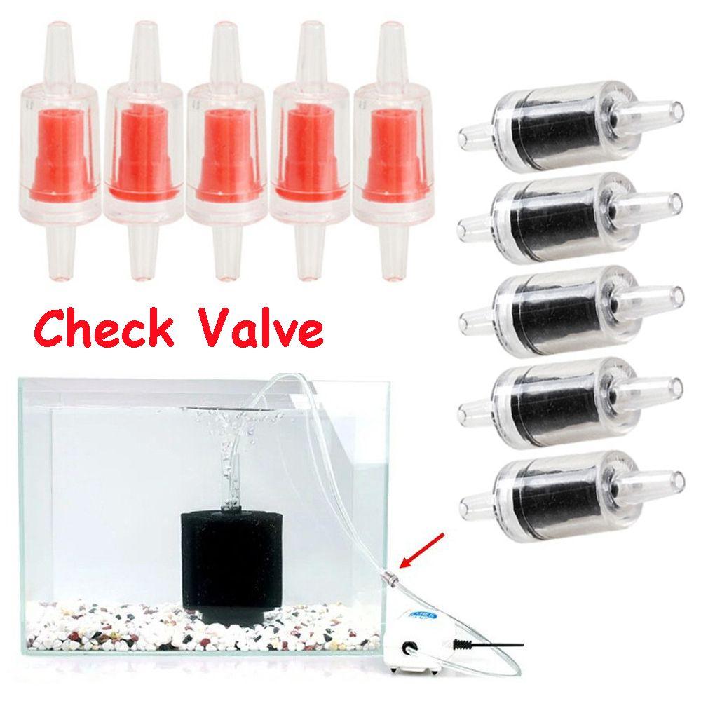 5 PCS Durable Black Red Fish Tank Aquarium Check Valve Co2 System Air Pump One Way Non-Return