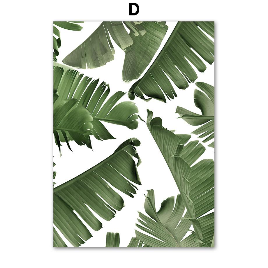 Canvas Painting Palm Leaves Green Plants Deer Abstract Nordic Posters And Prints Wall Art Pictures For Living Room Home Decor