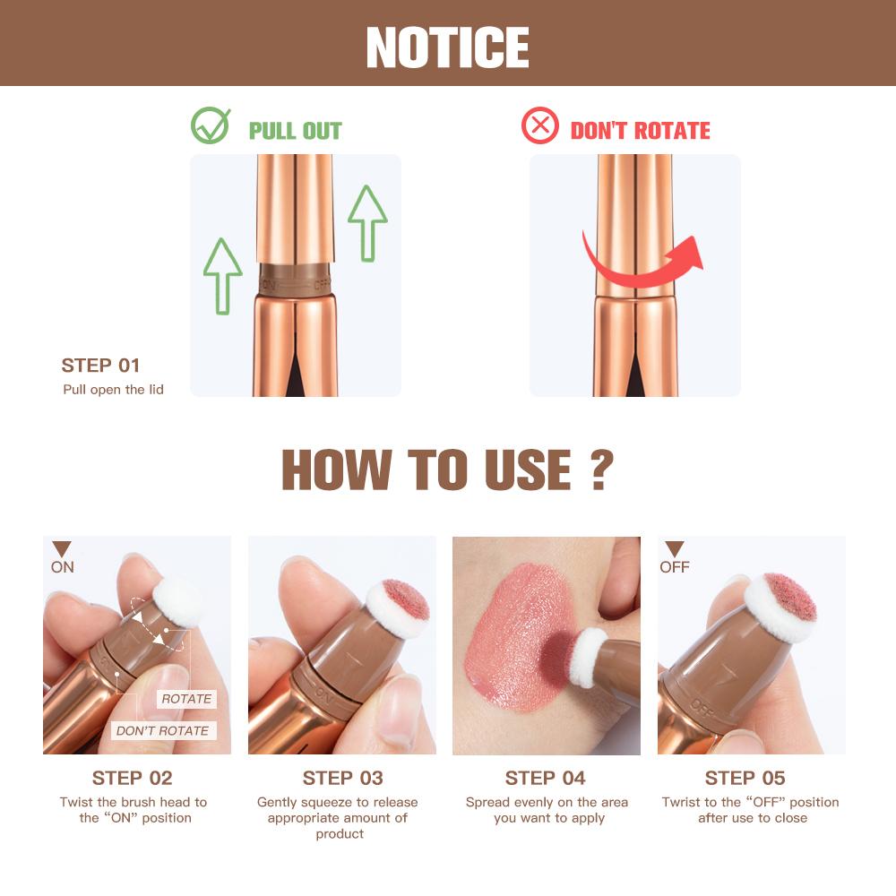 Новый Кремовый Бронзер Контур Румяна Beauty Wand Хайлайтер Румяна с Подушечкой Жидкий Бронзер для Лица Палочка-Аппликатор Макияж