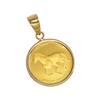 Speranza 24K Pure Gold Coin Pendant Pump Horseshoe Horse 18K Simple Engraving & 1/25oz