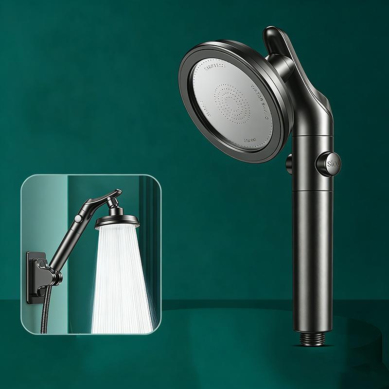 Dual-use Adjustable Handheld Shower Head High Pressure Overhead Spray Large Water Output Rotatable Elbow Shower Head Set