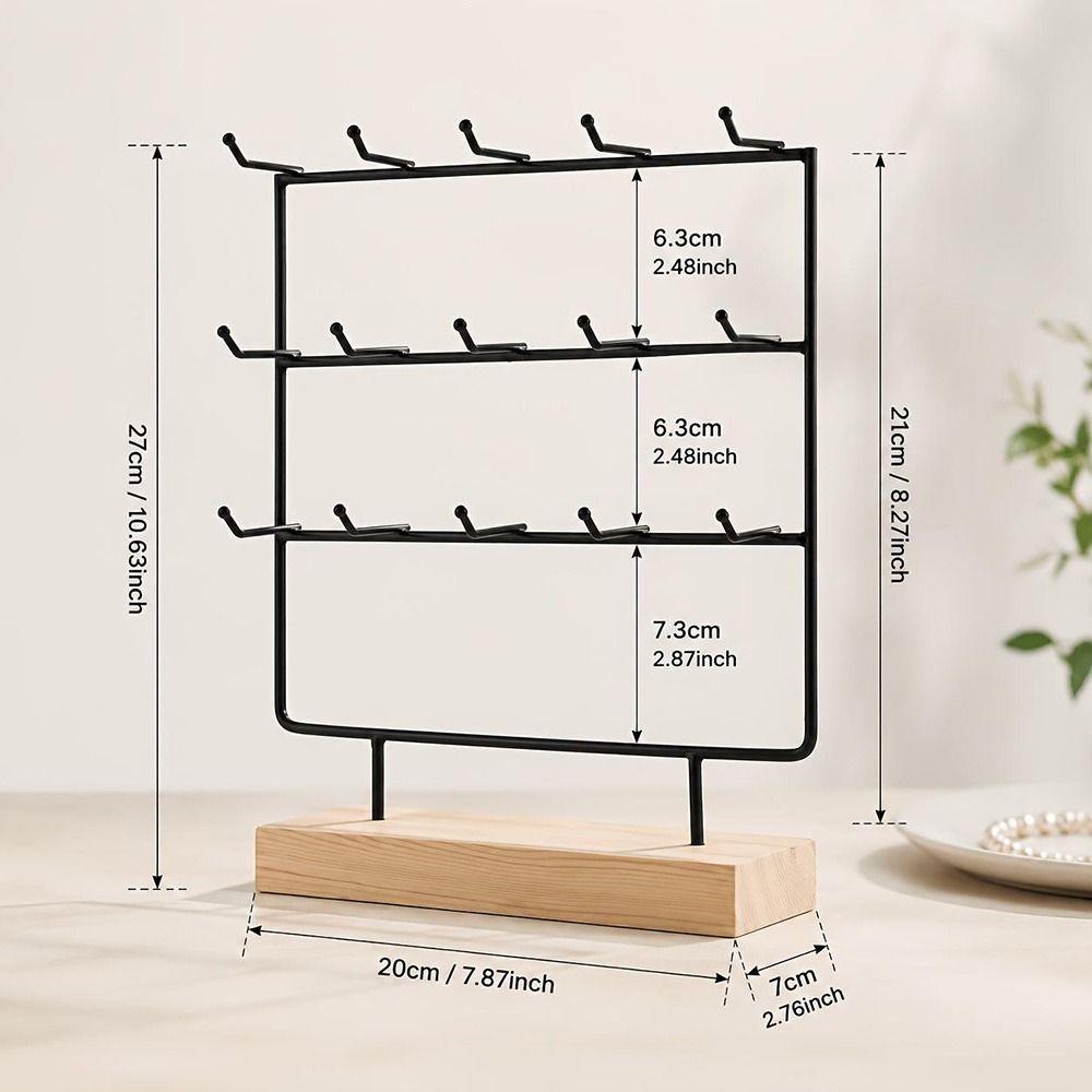 15/20 Hooks Earrings Display Stand Gold Black Counter Showcase Props For Jewelry Showcase