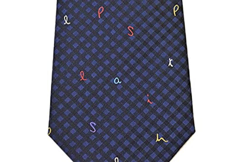 Paul Smith Silk Tie Blade Eps21w007 NAVY Men's Logo/Checked (8cm Width) GLU3-47