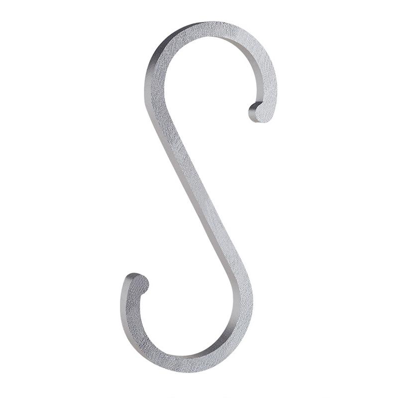 Aluminium Alloy S Shape Hooks 10Pcs Space Saving Heavy Duty Hanger for Kitchen Rail Pot Pan Closet Organizer