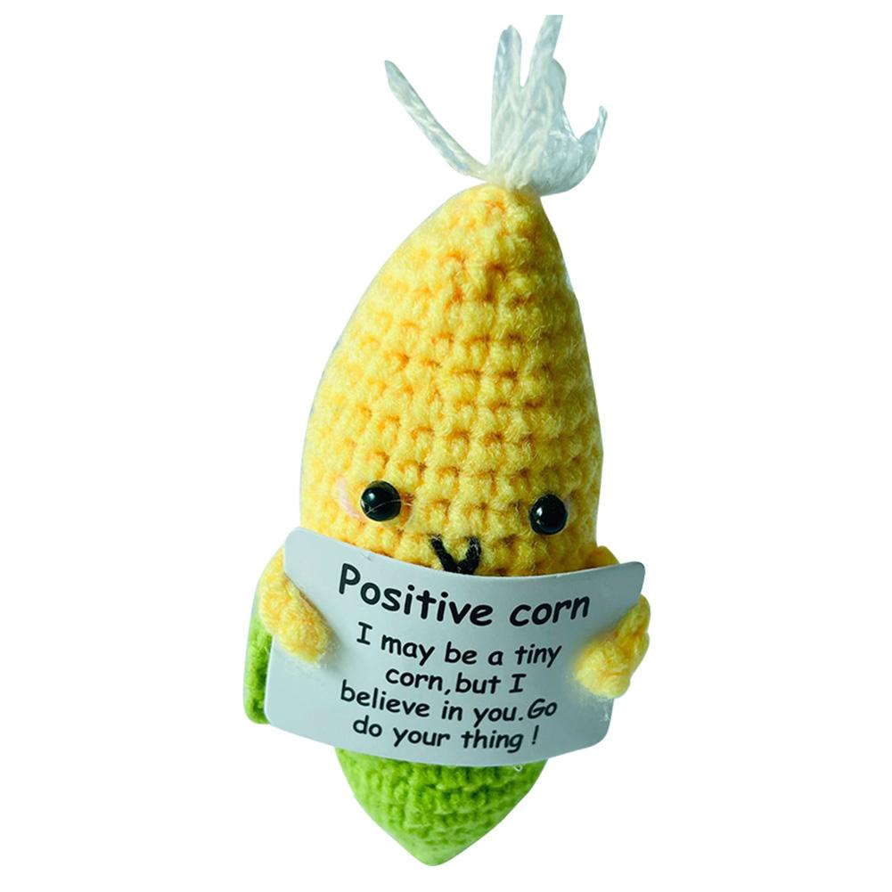 Mini Positive Potatoes with Positive Card Creative Potato Dolls Inspirational Crochet Dolls Home Room Party Decoration