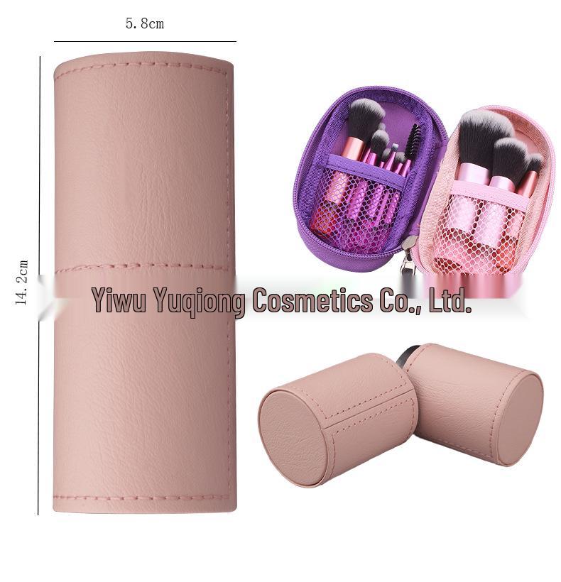 Набор из 10 мини-кистей для макияжа с кристальной ручкой: Портативные дорожные инструменты для контуринга, теней для век и пудры.