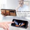 Чехол-бумажник из кожи с слотом для карт и ремешком для Samsung ZFold7/ZFold6 - Защитная обложка из ПУ с ощущением кожи