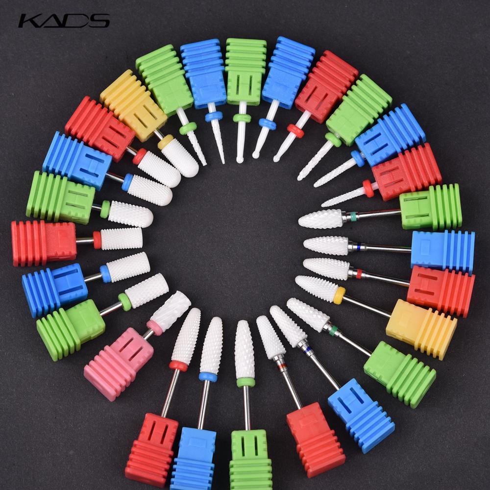 kads 32 Sizes Nail Drill Bit Polishing Tool Ceramic Nail Art Drill Bits Milling Cutters for Electric Manicure Machine Pedicure