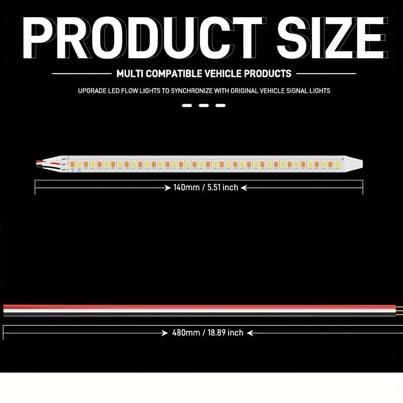 2 шт. 12 В светодиодная лампа-индикатор зеркала заднего вида автомобиля, автоматическая светодиодная лента для фары, указатель поворота, динамический свет, дневные ходовые огни для автомобильного освещения