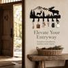 Black Wall Mount Key Rack 6 Hooks Wall Coat Rack Decorative Key Organizer Hanger  Front Door Use
