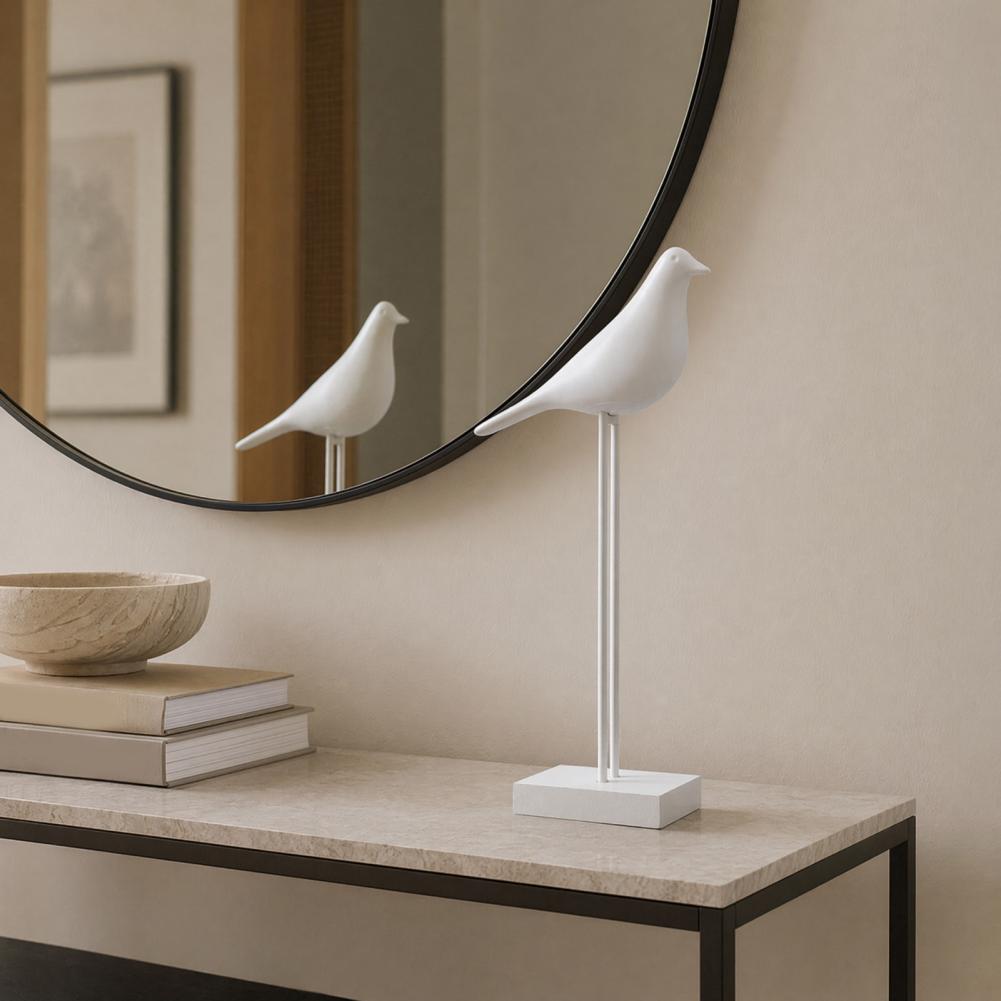 Artistic Resin Statues Black White Bird Figurine Minimalist Modern Art Sculpture Elegant Home Decor Accent for Tv Cabinet