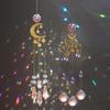 1 Star and Moon Gold Crystal Pendant Sun Catcher - Garden Decoration, Colorful Crystal Festival Decoration Pendant