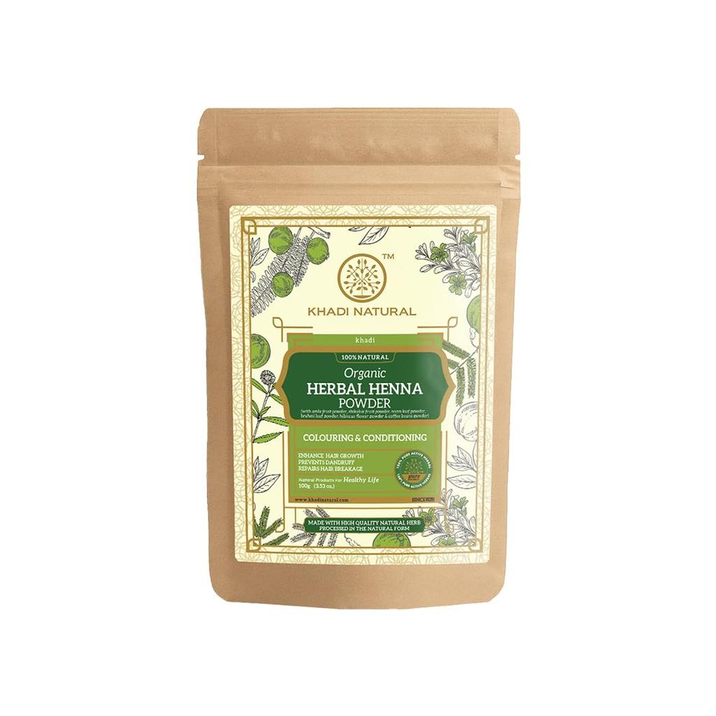 KHADI NATURAL Хна Органический Порошок 75 г Упаковка 1 | Натуральное Кондиционирование Волос | Улучшает Блеск и Мягкость