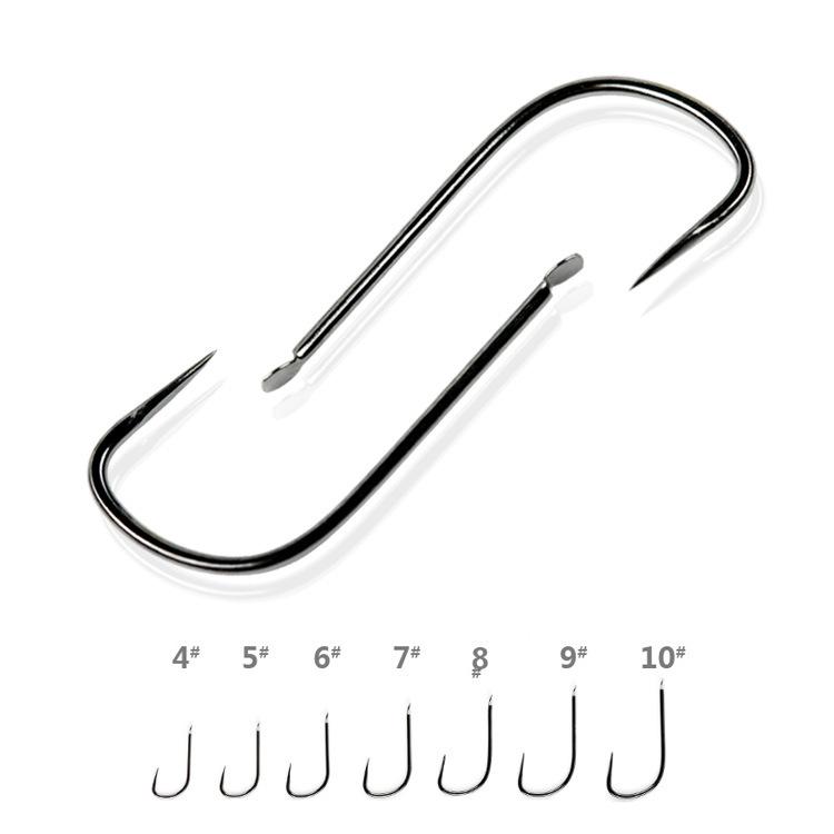 Super Sharp Barbless Black Sleeve Fish Hook for Tilapia Fishing