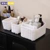 3pcs Handmade Straw Woven Soft Round Paper Rope Storage Basket for Organizing Decorative Storage Bins Office Storage Box
